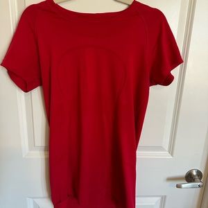 Limited Edition Bright Red Lululemon Swiftly Tech Short Sleeve